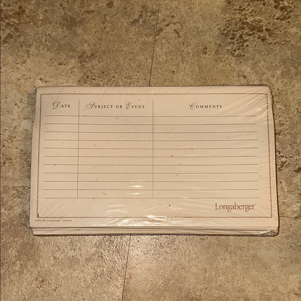 Longaberger Divider and Envelope Set Moms Memories NWT